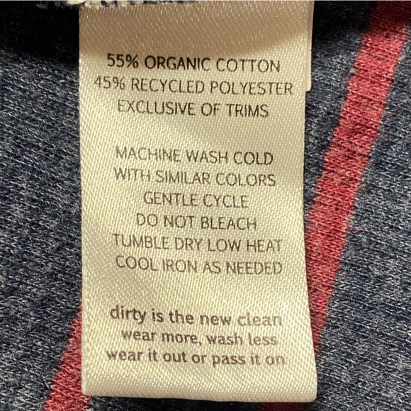 Toad&Co Dress Foothills Long Sleeve Waffle Knit Navy Red Organic Cotton Small - Picture 11 of 15